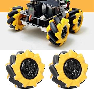 Mecanum Wheel Robot Kit, Artificial Wheel All Round Wheel Set DIY Smart Robot Car Chassis Kit for TT Coupling Grinding Wheel with Multiple Moving Modes 80mm / 3.1in(2 pair)
