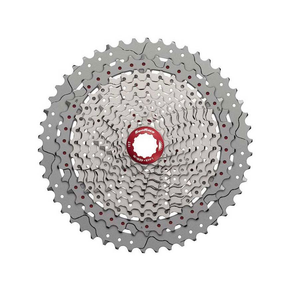 SunRace Ruota Libera 11V 11-50D Alluminio Argento/Rosso