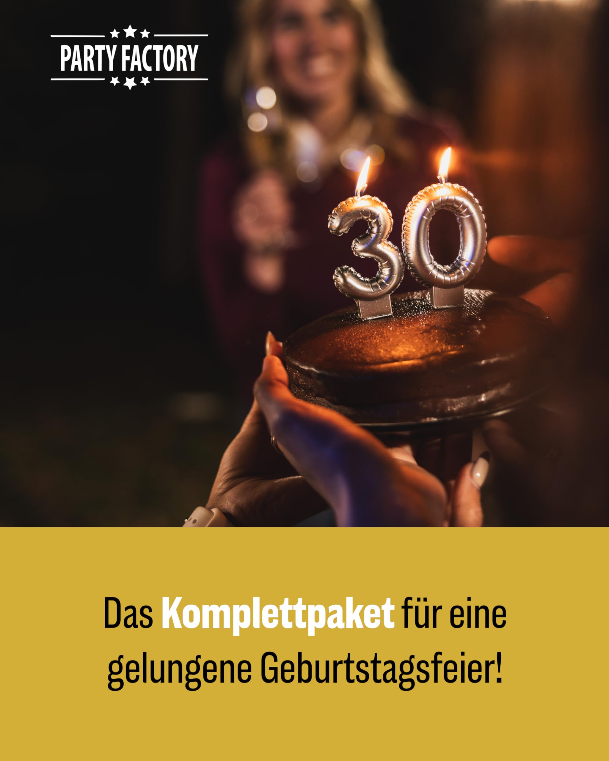 Party Factory 5-teiliges Party Set Happy Birthday 30 mit 8 Papptellern, 8 Pappbechern, 20 Servietten, 10 Folienballons und 1 Heliumflasche für bis zu 30 Ballons