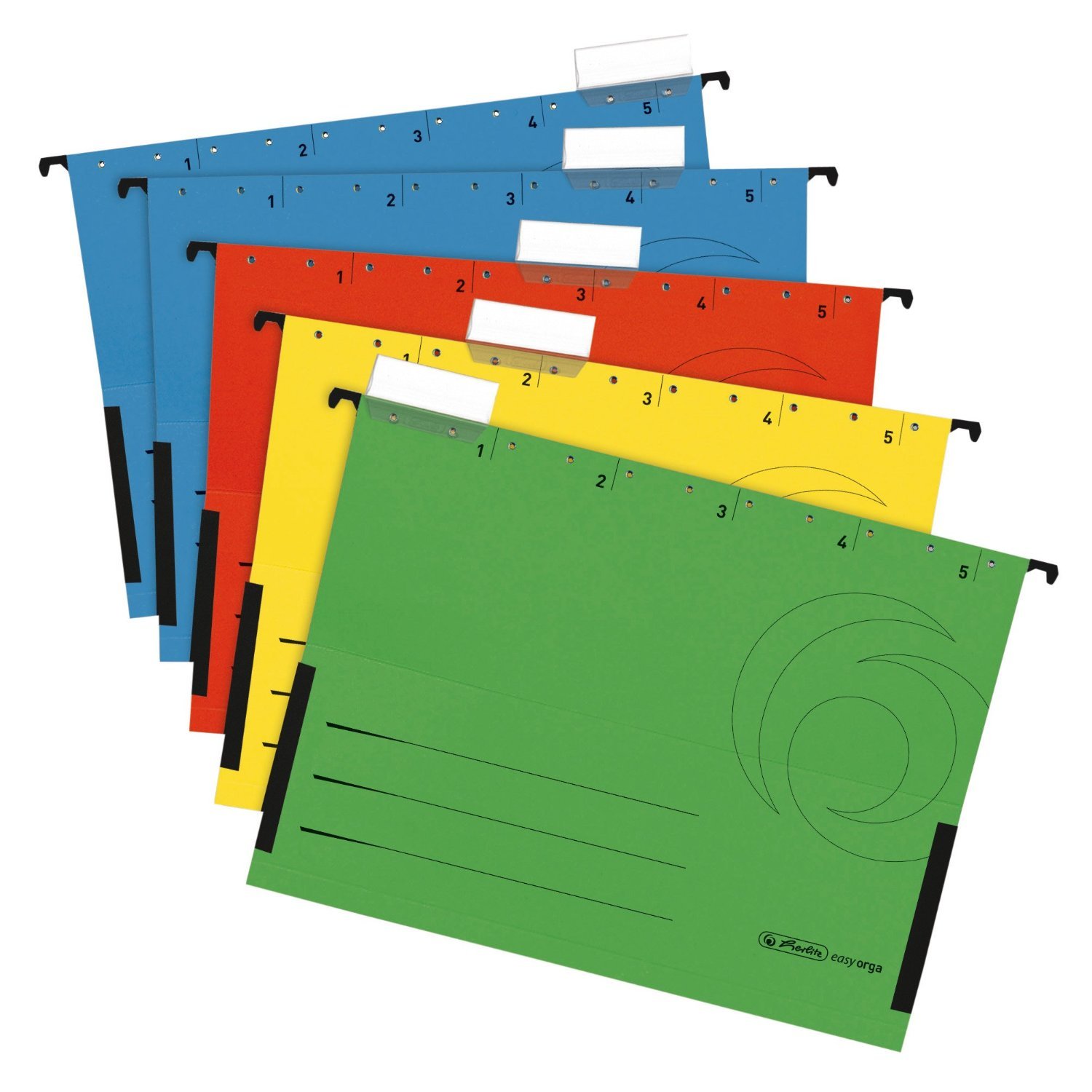 Herlitz 5874755 Hängetasche, seitlich geschlossen, Organisationsdruck, farbig sortiert (40 Stück)