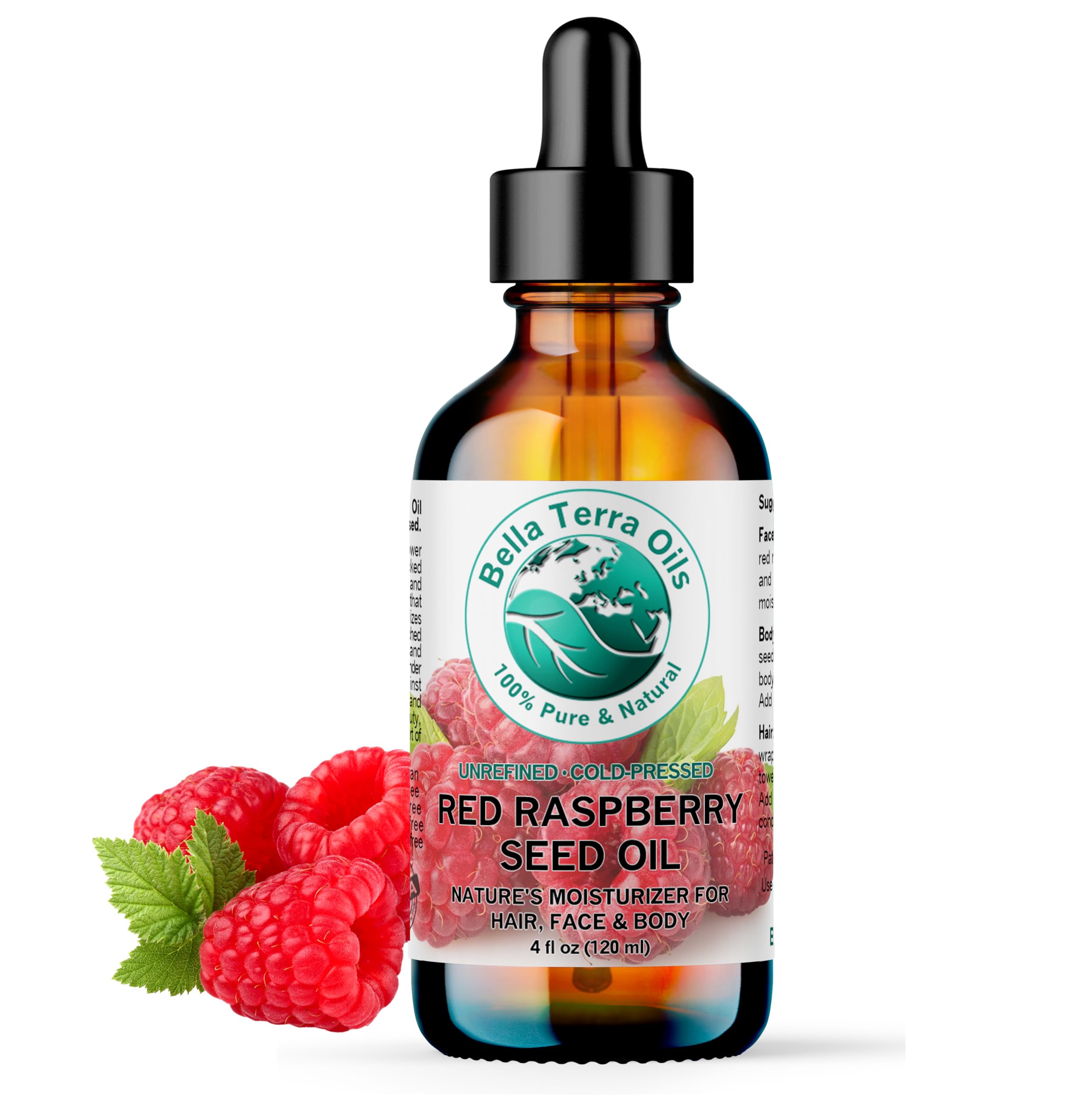 Red Raspberry Seed Oil 4 oz - Packed with Ellagic Acid & Vitamin A, Embrace the Nutrient-Rich Essence of Raspberry Seed for Skin
