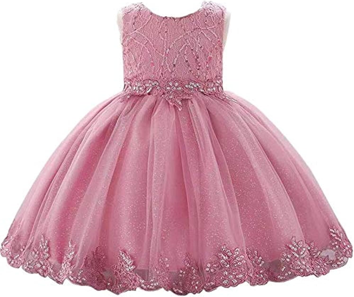 BestGift infant Baby Girl Dress Lace white Baptism Dresses for Girls 1st year birthday party wedding baby clothing