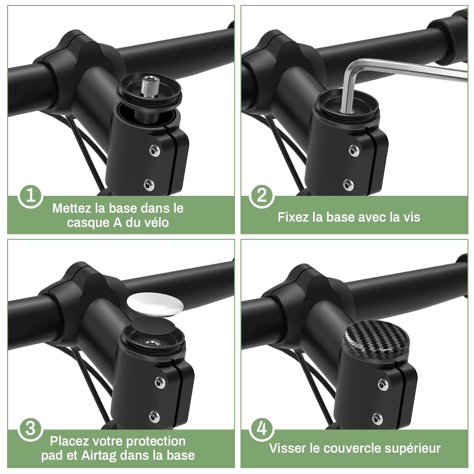 Support Universel Airtag Ninja Mount - Pour Vélo, Moto, Valise - Fixation 3M Et Vis De Sécurité - Fabriqué En Allemagne