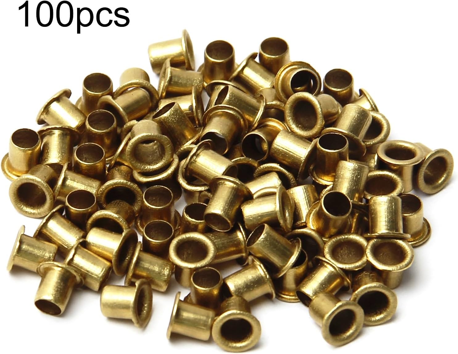 Bettomshin 100Pcs Hollow Rivet 0.24" x 0.2"(Length x Outer Diameter) Through Hole Copper Hollow Rivets Grommets Double-Sided Circuit Board PCB