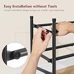 Tajsoon Rack de chaussures extensible pour le placard 2 Niveau, 28-41. & Rangement empilable des chaussures, Organisateur de rack de chaussures en métal pour l'entrée de la porte avant, Dressing, Garage, Entrée, Noir