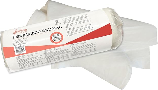 Sew Easy 100% Bamboo Wadding   Non-Allergenic,Anti-Bacterial,Premium Refined Batting Scrim,Machine Washable,Quilting,Home D cor,Bags,Wall Hangings,Doll Making,Applique  Crib Size 114 x 152cm 45 x 60