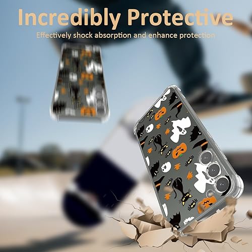 Miniatura 3 de Funda transparente de Halloween para Samsung S23, diseño de calabaza fantasma, funda protectora de TPU suave, delgada, a prueba de golpes, para