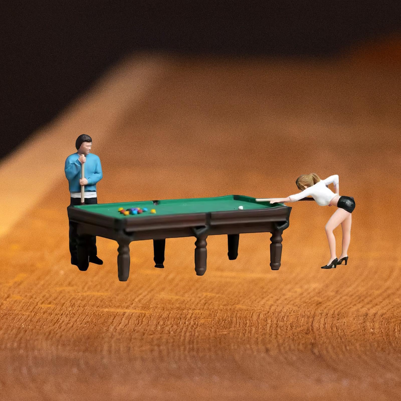 Mini Scena da Biliardo Dipinta a Mano, Modello di Diorama, Decorazione Regalo, Statuette in Miniatura in Resina per Adulti, progetti Fai da Te, Altezza 2.1 Cm
