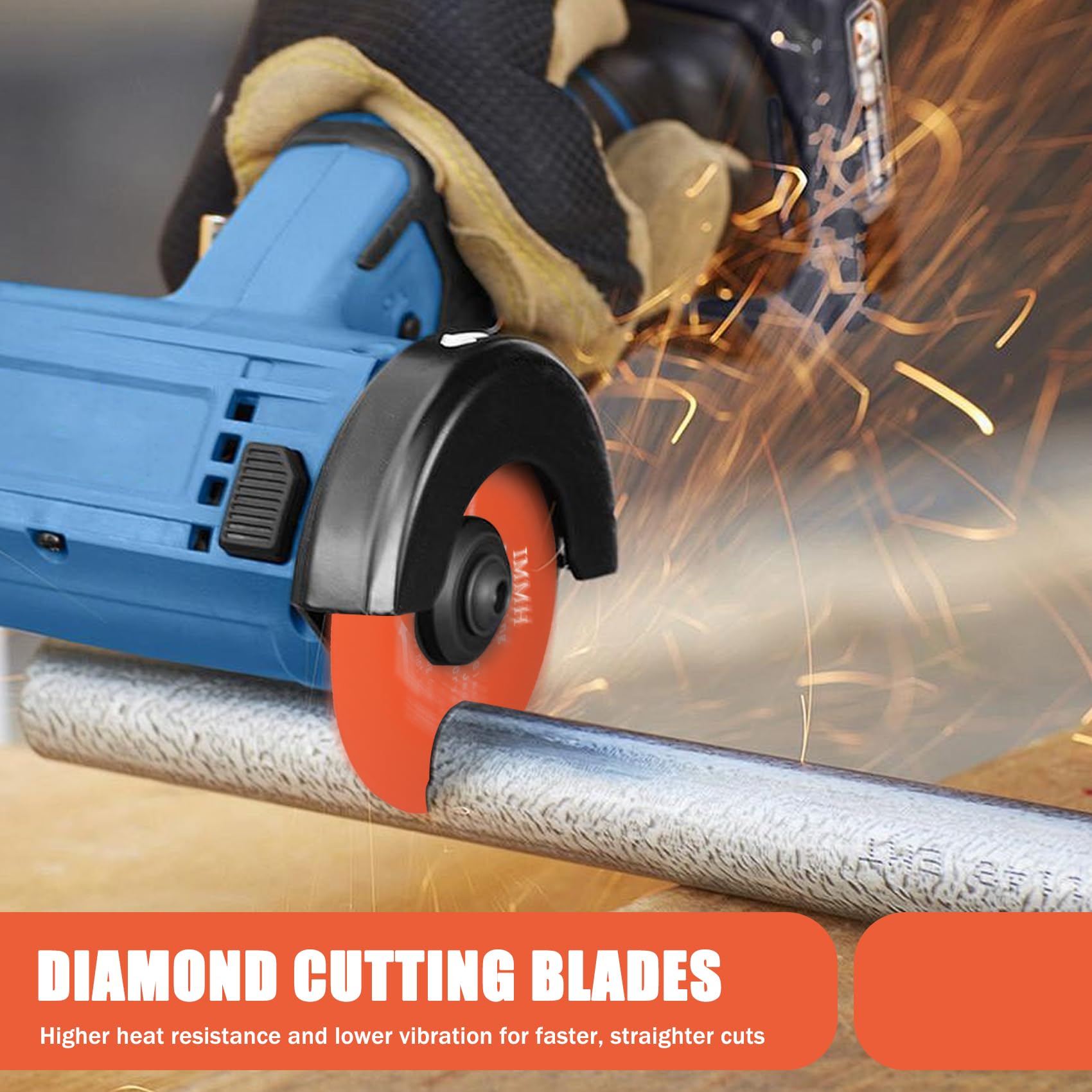 3-Pack 4-Inch Diamond Cutting Discs For Angle Grinder - Glass, Tile, Ceramic, Dry Or Wet Use (Orange) - View #5
