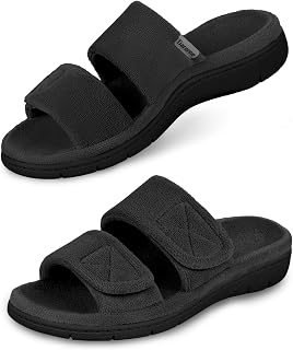Garonne Women's Dual-Strap Adjustable Open-toe Slippers with Arch Support