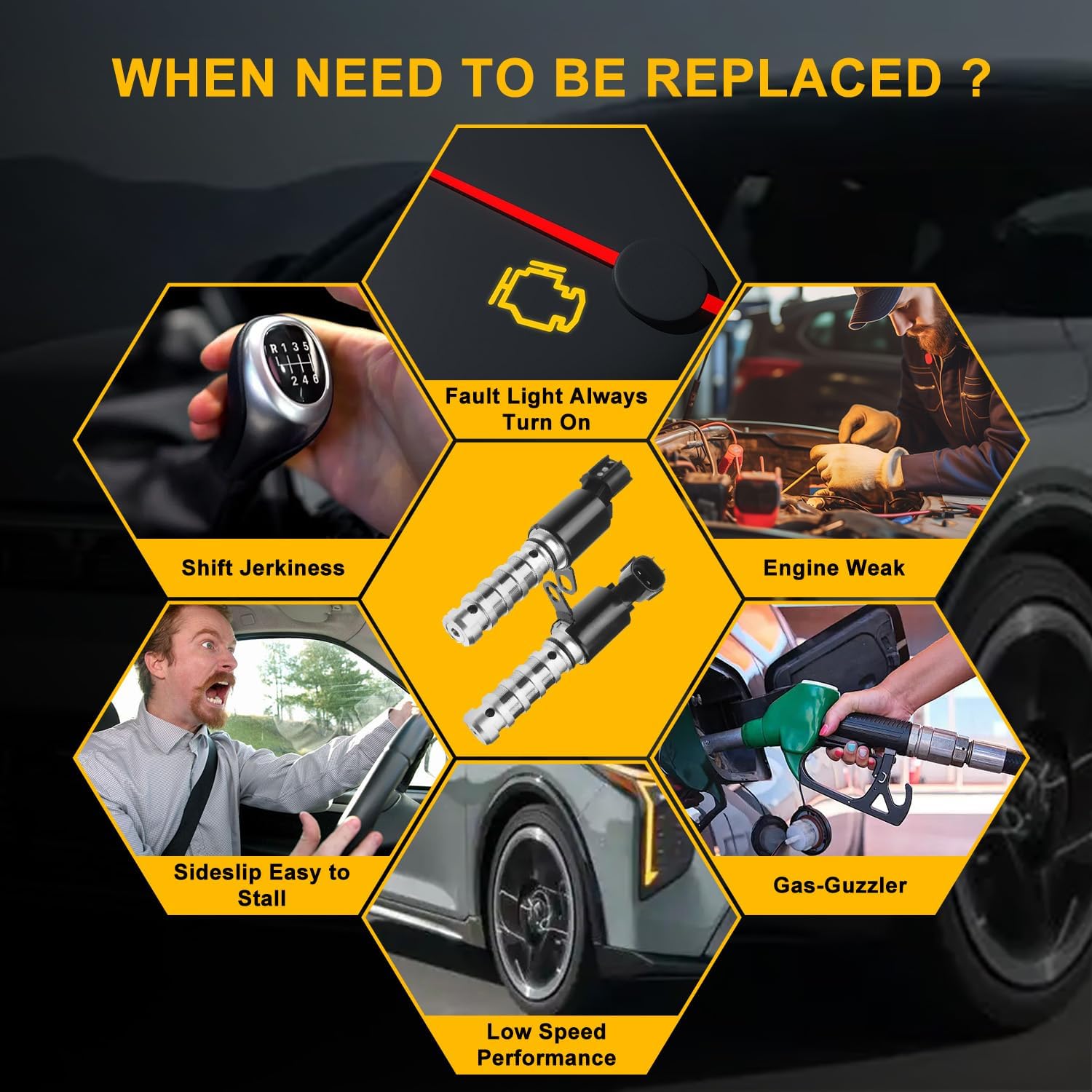 Engine Variable Valve Timing Solenoid,918-025 918-036 VVT Solenoid For Hyundai Santa Fe 2012-2018, For Sonata for Tucson,for Kia Forte Optima 2011-2016 24355-2G500 24375-2G500