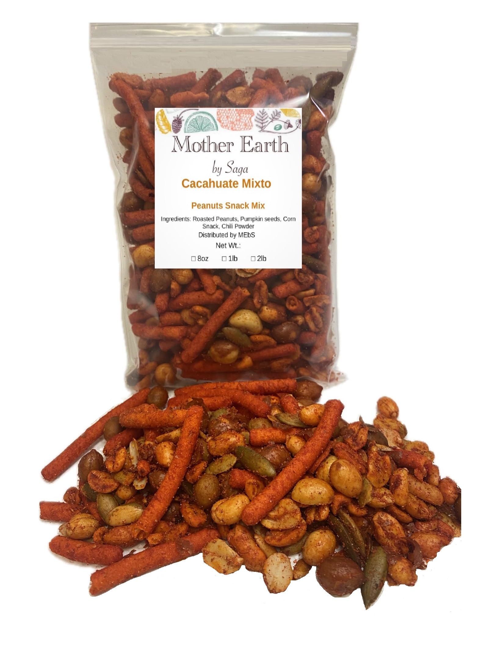 Peanut Snack Mix Cacahuate Mixto Authentic Mexican Spicy Style (8 oz)
