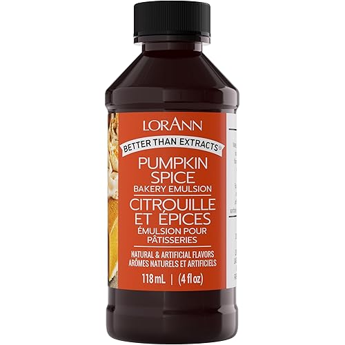 Lorann Oils Pumpkin Spice Bakery Emulsion: Genuine Pumpkin Spice Blend, Perfect for Boosting Fall Flavors in Cakes, Cookies & Desserts, Gluten-Free, Keto-Friendly, Pumpkin Spice Flavoring Essential