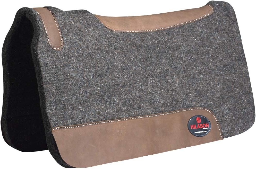 HILASON 32X30 Wool Felt Horse Western Saddle Pad Grey