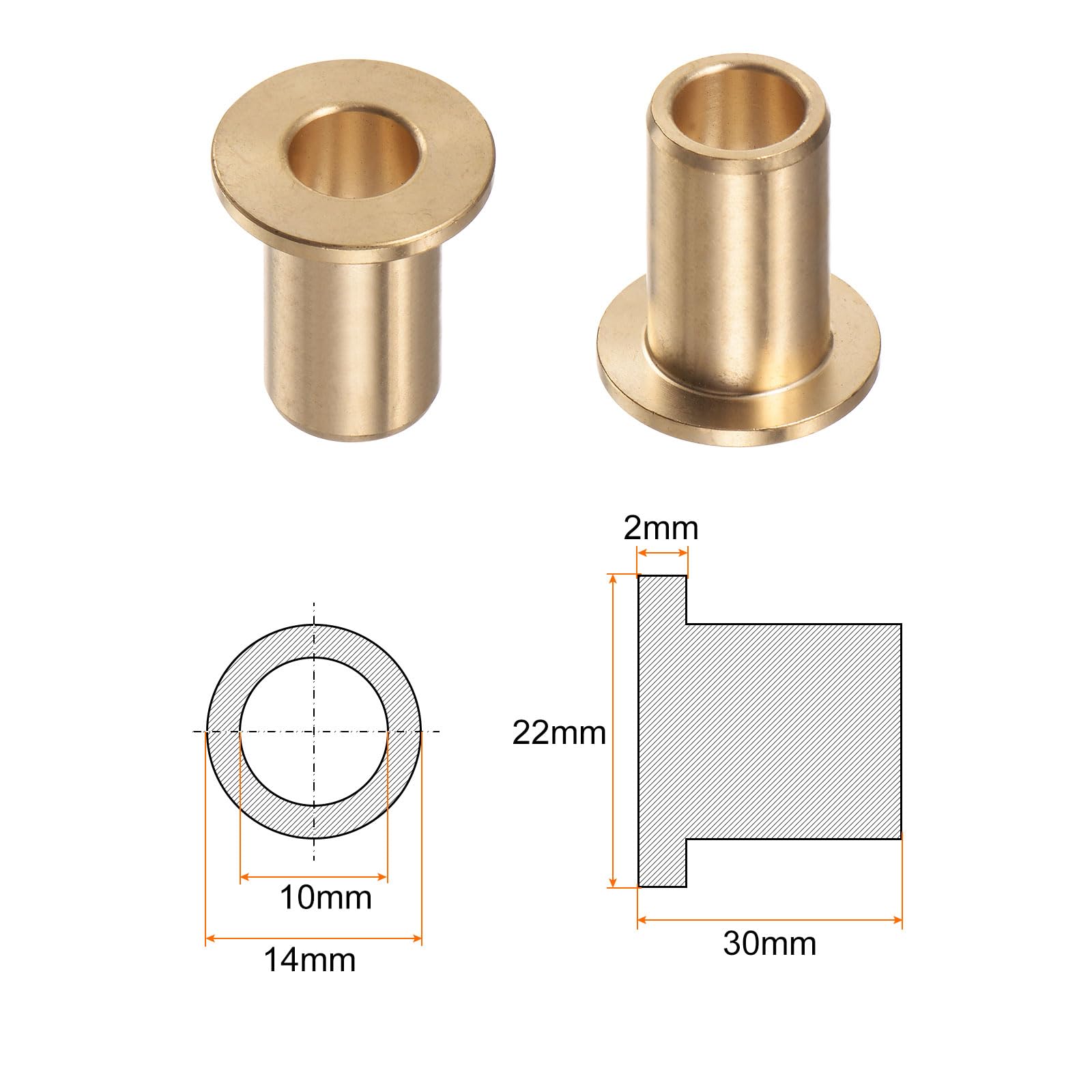 Fleche Bronze QUARKZMAN 8pcs Bride Roulement Manchon 8mm Alésage