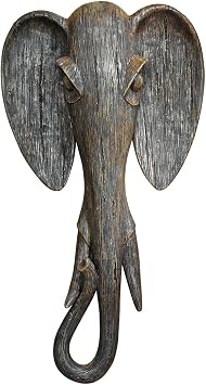 Design Toscano QS91812 Elephant Animal Mask of the Savannah Wall Decor Sculpture, Multicolored