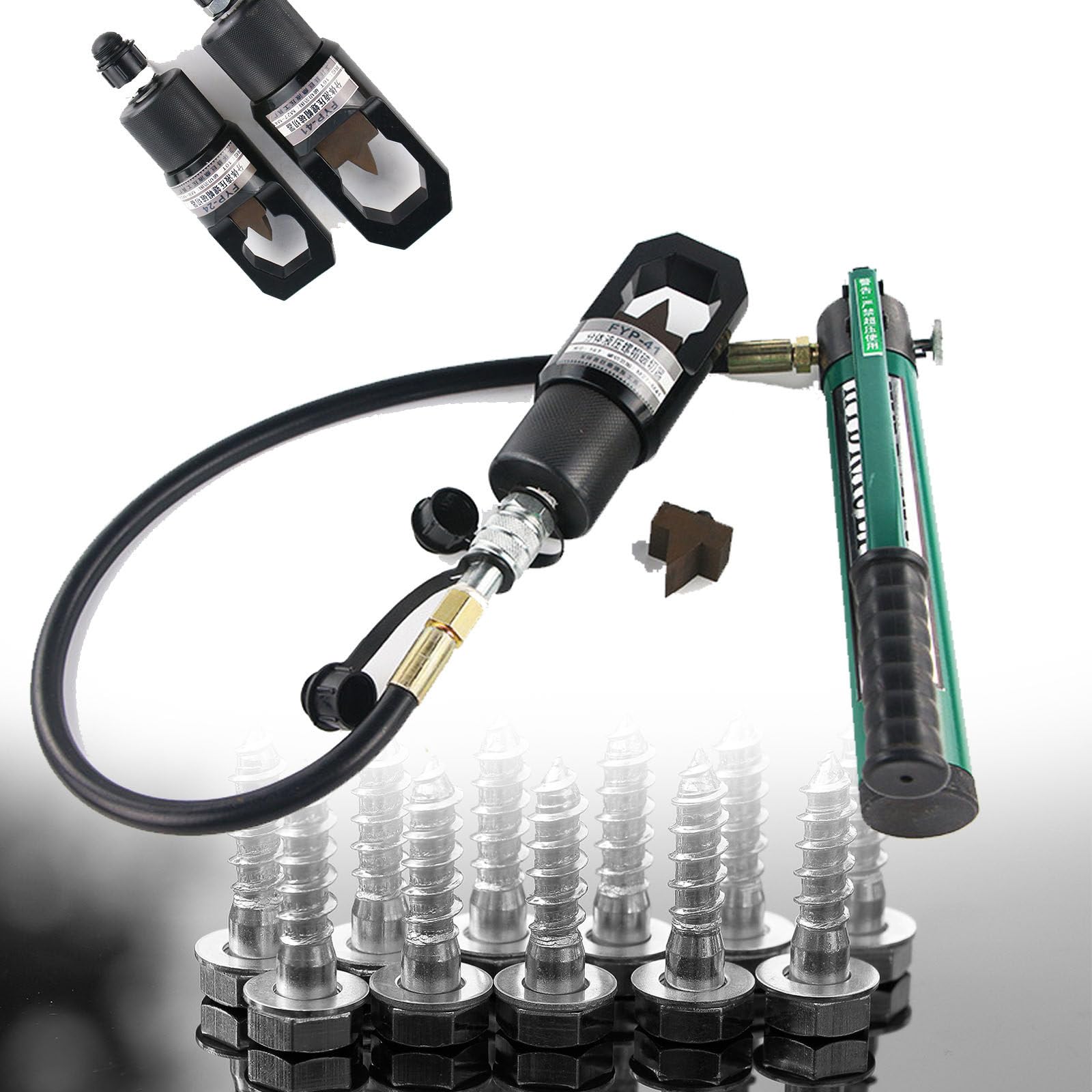 Hydrauliczny obcinacz do nakrętek z pompką ręczną, młotkiem śrubowym, duże/małe ostrza do usuwania rdzy, idealny do zasilania elektrycznego, torów kolejowych i budownictwa