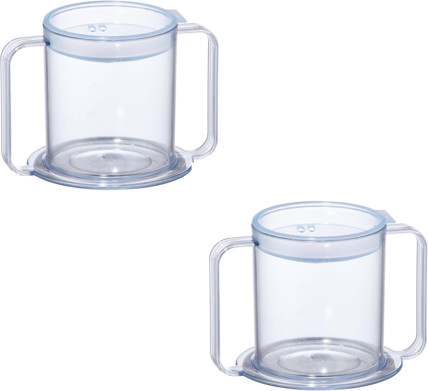PSC 9oz Adult Thick Liquid Cup with 2 Handles for Easy Grasp - Independence Cups for Adults - Handicapped Accessory Cup for Thick Liquids - Elderly Care Mug - Made in the USA - 2 Pack