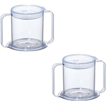 PSC 9oz Adult Thick Liquid Cup with 2 Handles for Easy Grasp - Independence Cups for Adults - Handicapped Accessory Cup for Thick Liquids - Elderly Care Mug - Made in the USA - 2 Pack