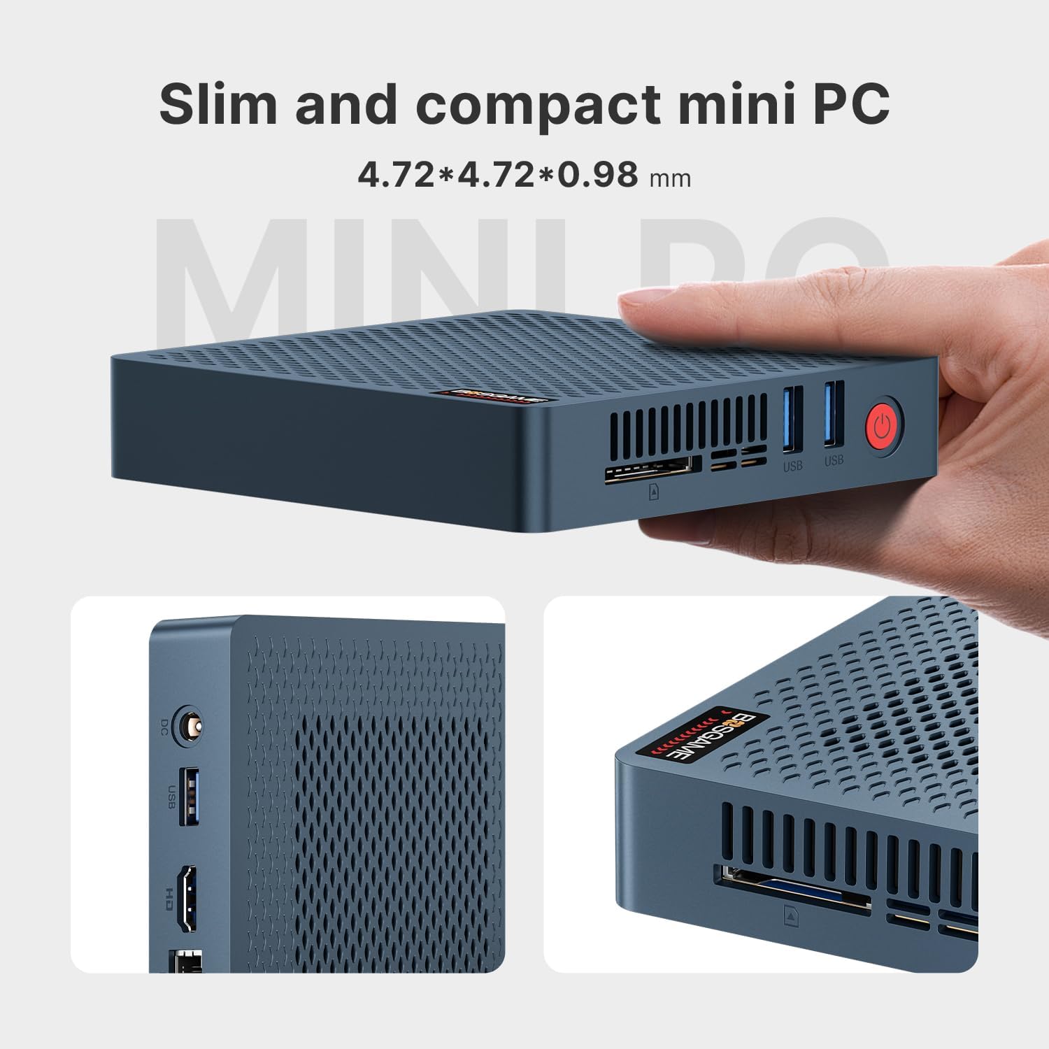 BOSGAME Fanless Mini PC, Gemini Lake N4020 Processor, 4GB DDR4/64GB eMMC, Business & Home Portable Mini Computer, Wi-Fi, Ethernet Port, Media Center - Image 4