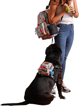 Köpek Sırt Çantası – 2’si 1 Arada Göğüs Tasması Fonksiyonlu, Su Geçirmez, Ayarlanabilir, Küçük & Büyük Irklar için,Travel, Çantalı Göğüs Tasmas, Small