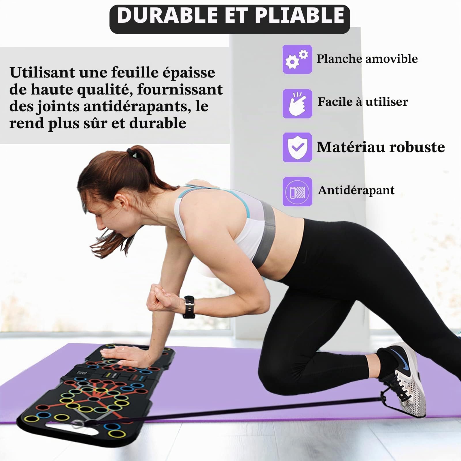 41 en 1 Push Up Musculation Push Up Board avec Poignée Compteur Intelligent＆Bande de Résistance Pliable Planche et Appareil de Fitness Système équipement d’Entrainement pour Les Muscle