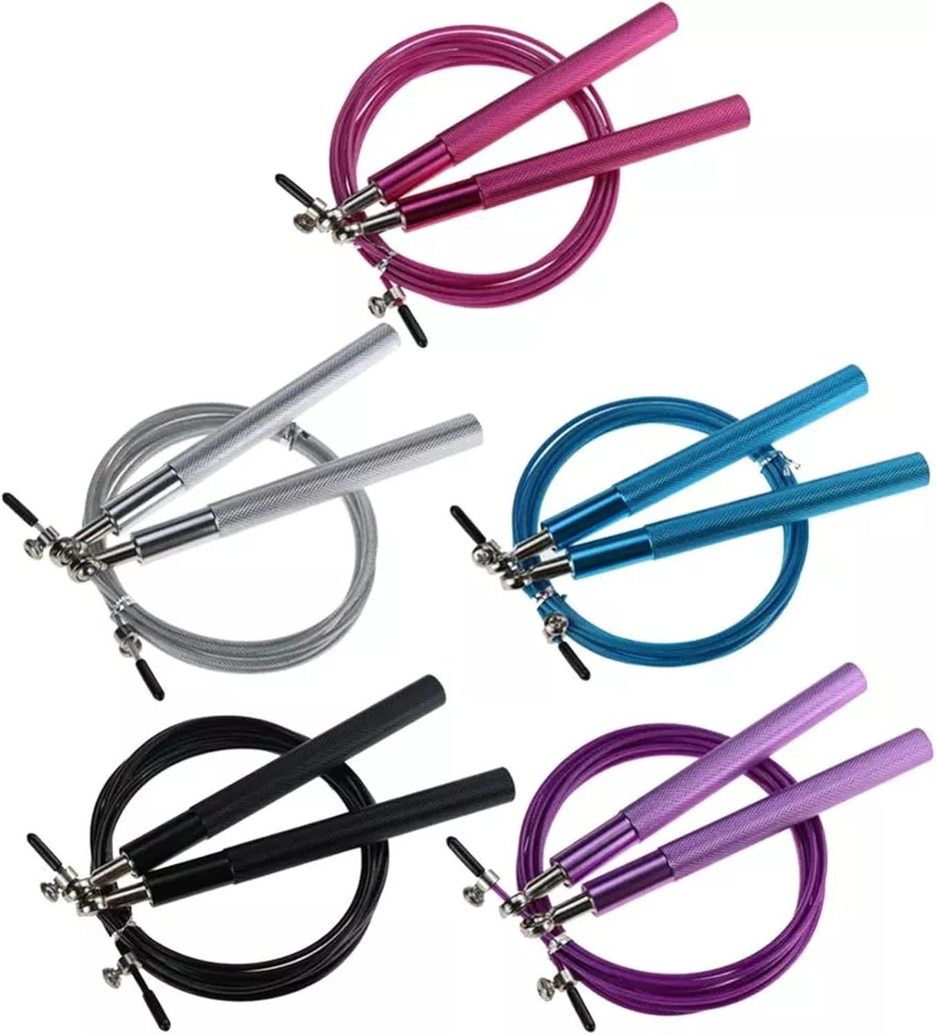 Jump Rope Ropes Skillful Manufacture Adjustable Skip Rope Aluminum Handle Steel Wire Speed Skipping Rope Jump Rope(Pink)