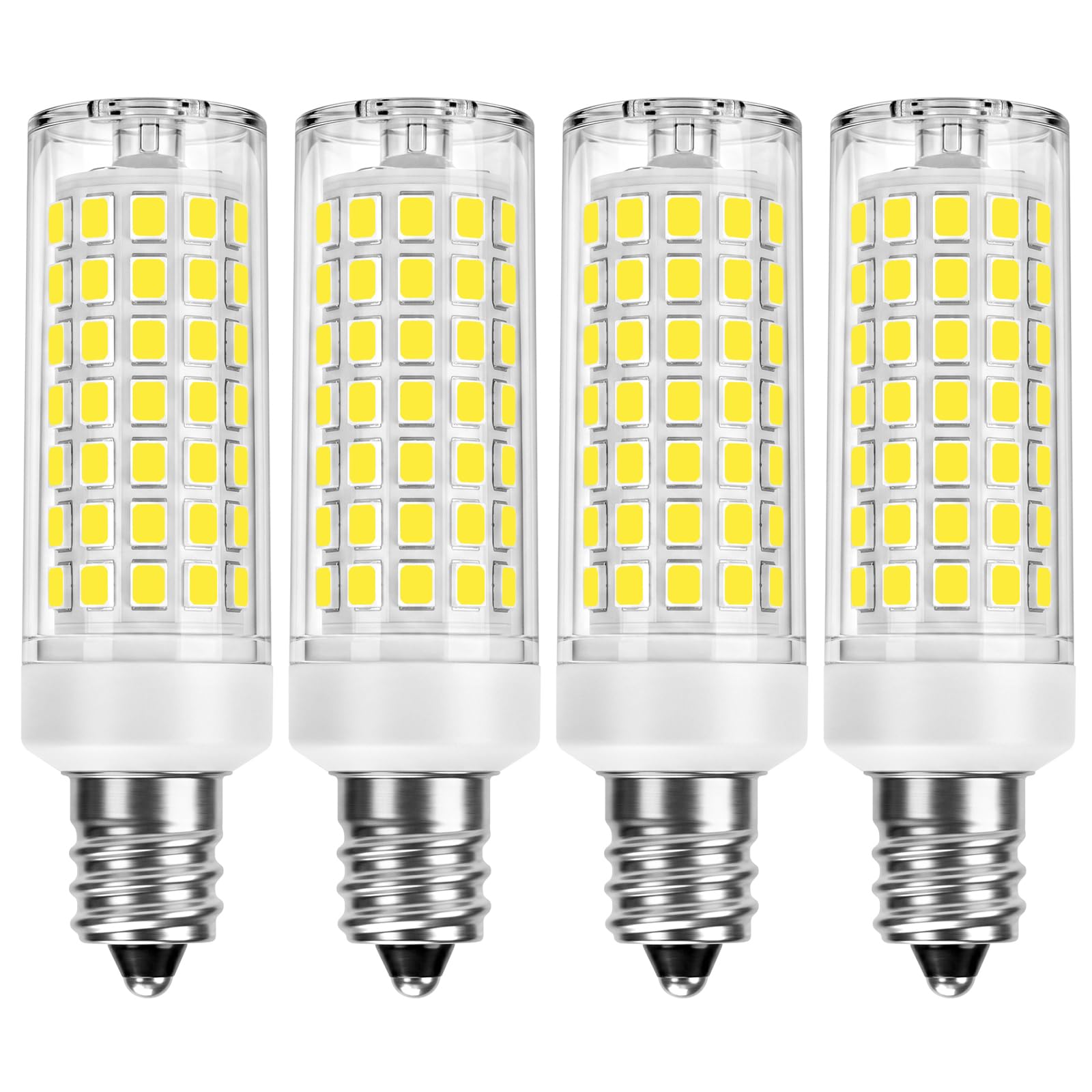 Zyrvolux E12 LED Glühbirne C7 Kerzenlampe 6W (Ersatz 60W Halogen) - 4er Set Kaltesweiß 6000k für Kühlschrank Licht & Dunstabzugshaube | Geeignet für Tischlampen, Deckenlampen, Salz Rock Lampe