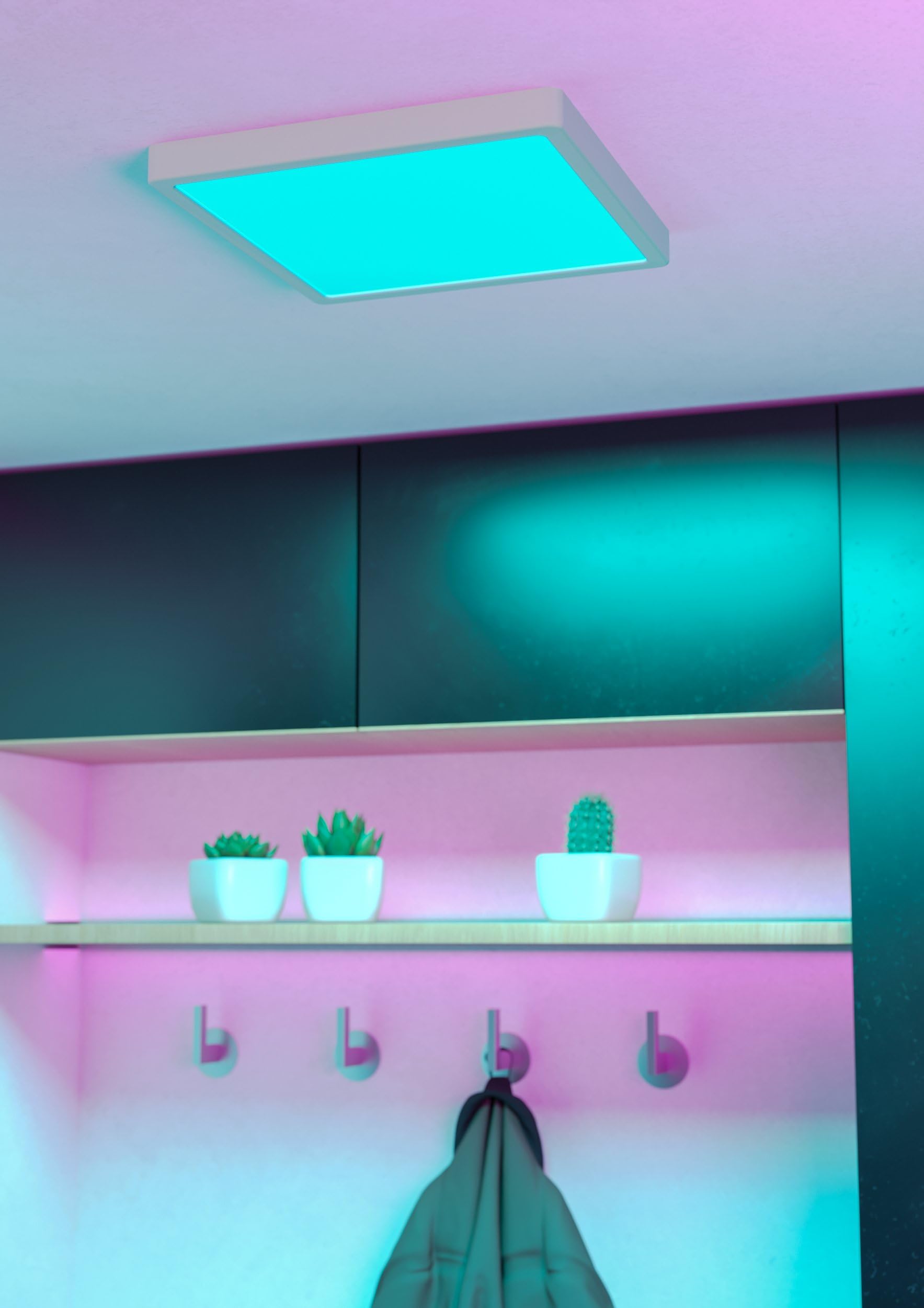 Eglo connect.z Fueva 6-Z Plafoniera LED per bagno, Smart | Home, uso con Zigbee, app e controllo vocale Alexa, luce bianca calda e fredda, RGB, dimmerabile, bianca, IP44, 29 x 29 cm