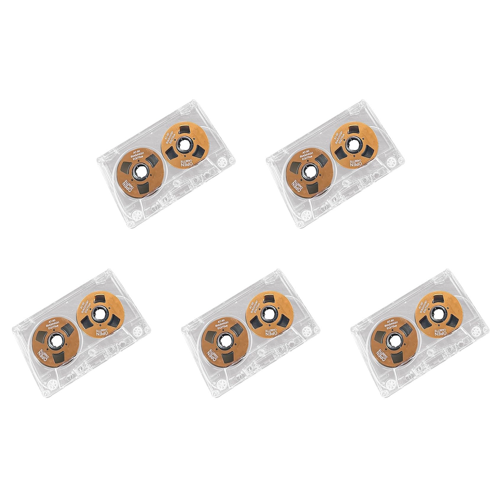 5X Doppelseitiges Farbgehäuse, Leeres Band, Metall, Mini Kann 55 Minuten Leeres Band Aufnehmen, Leere Kassette, Orange