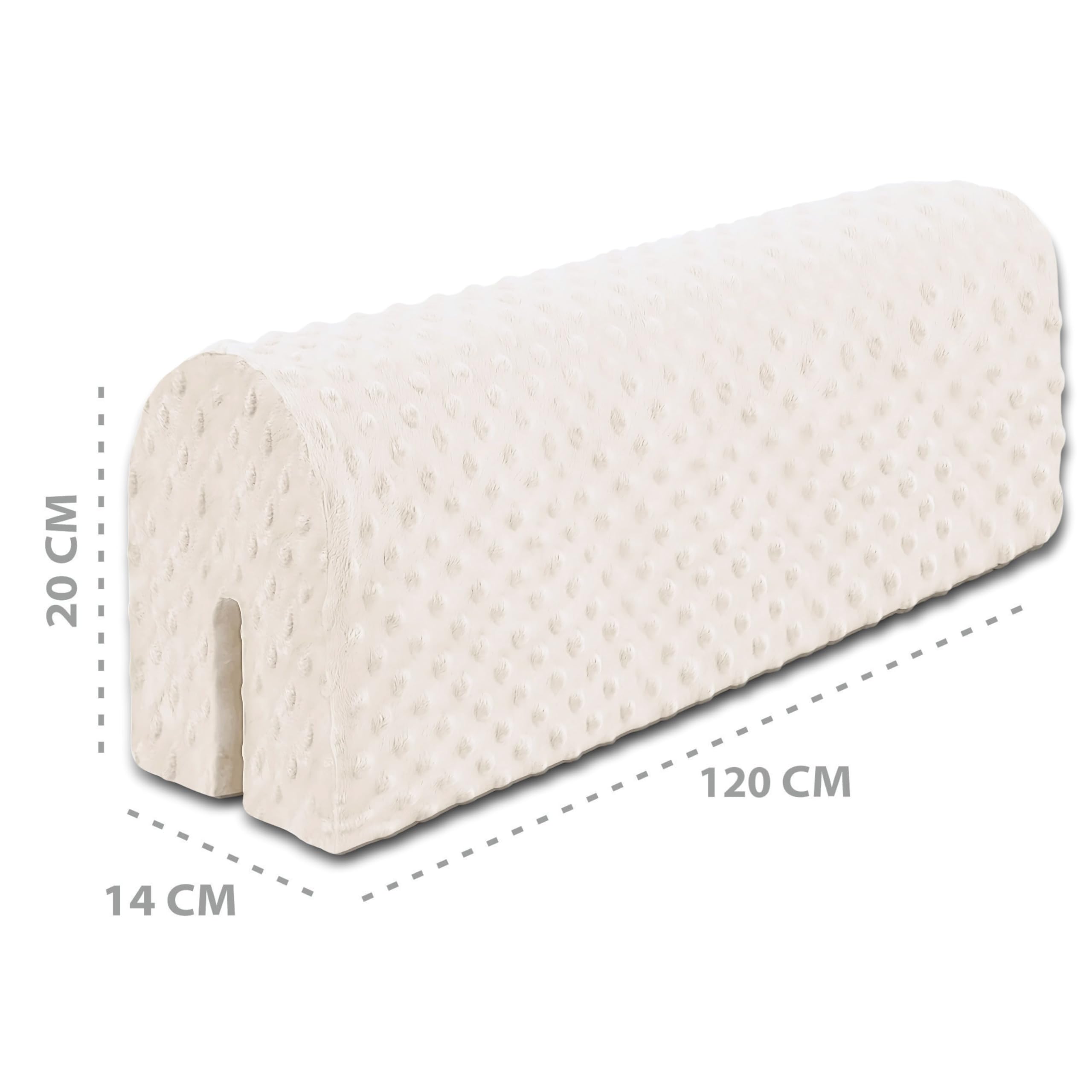 Totsy Baby Paracolpi lettino neonato antisoffoco 120 cm - Protezione schiuma per lettino fasciatoio e culla per i bordi del letto o della culla per bambini da 1 a 3 anni Beige chiaro