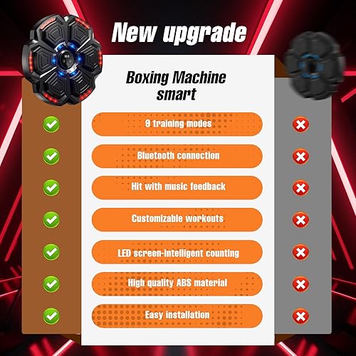 Miniatura 6 de Máquina de boxeo musical profesional 2025 9 modos de entrenamiento inteligentes, conectividad Bluetooth ultra estable y dos guantes ergonómicos para