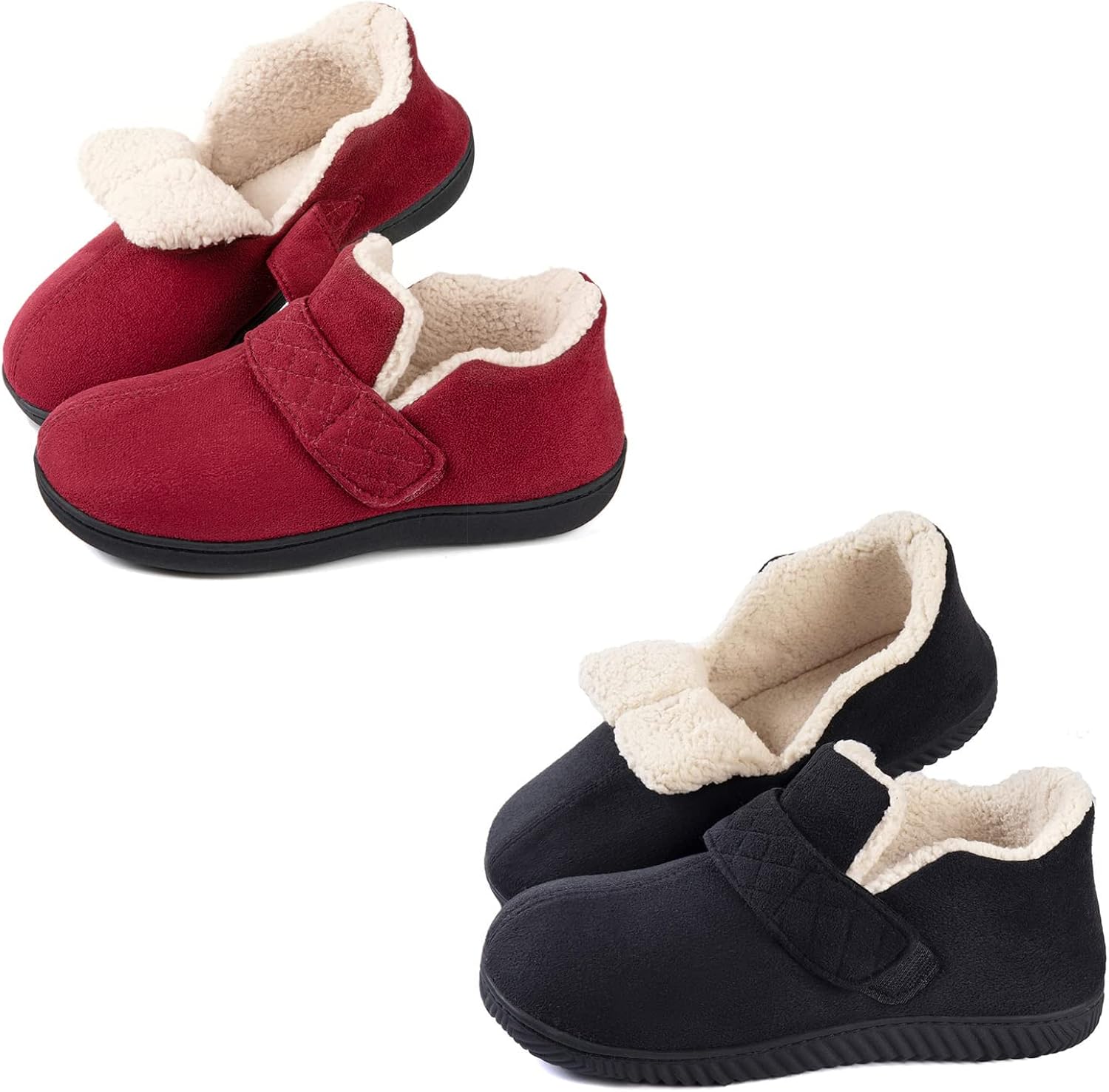 Zizor Set of 2 Pairs Couple Adjustable Slipper (Men Size 11/ Women Size 9)
