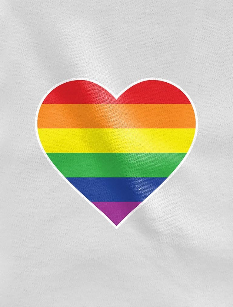 LGBT Baby Outfit Love Pride Gay & Lesbian Rainbow Heart Flag Baby Bodysuit Newborn (0-3M) White