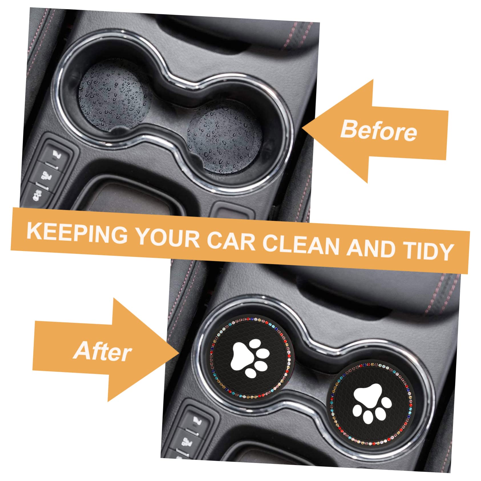 PRETYZOOM 2Pcs Cup Coaster Cute Claw Pattern Design Resistant Cup for Interior Adorable Rhinestone Coasters for Protecting Surfaces