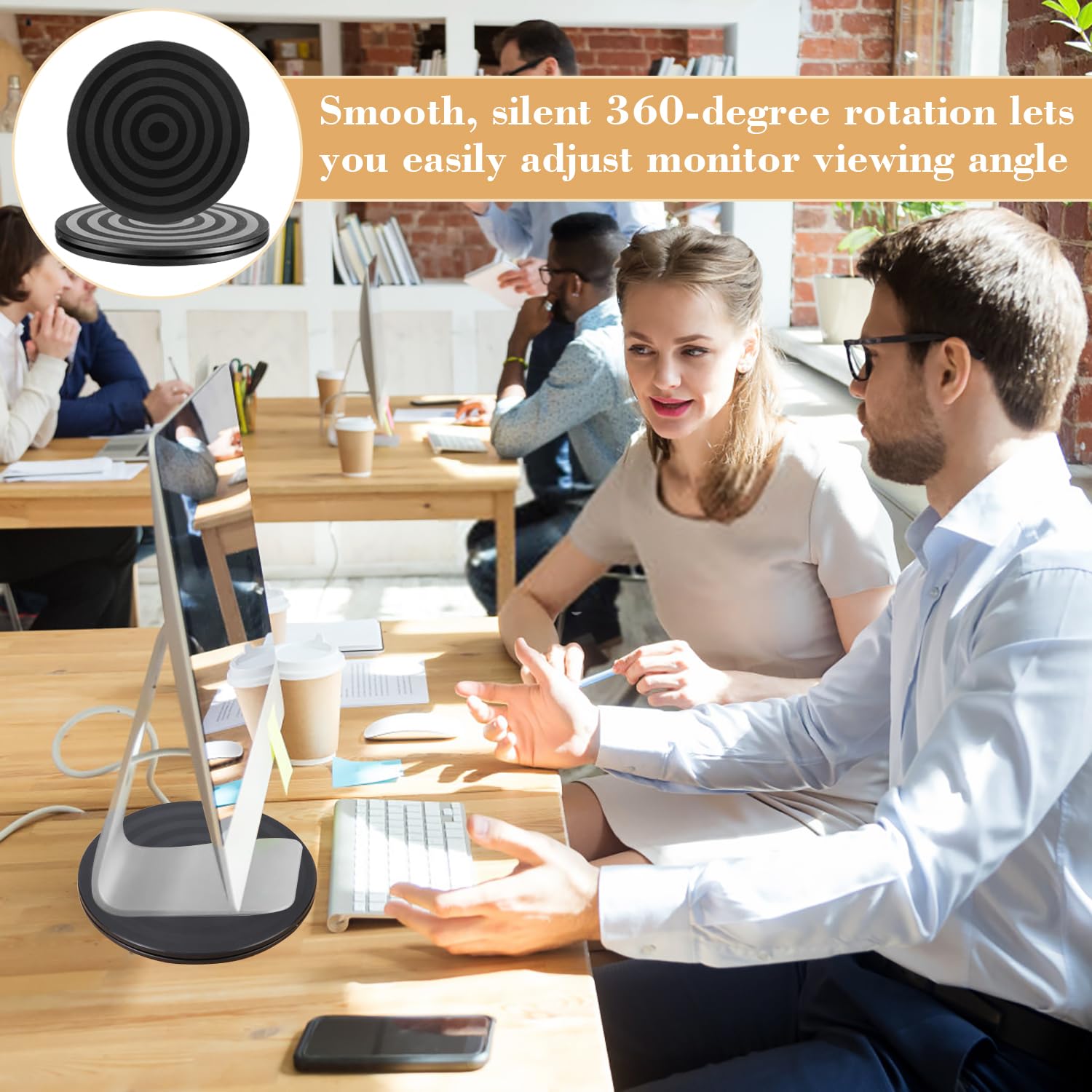 Supporto Tv Rotante Giradischi Girevole 360° - 20cm, Cuscinetti A Sfera, Per TV E Monitor Cuscinetti A Sfera Con Supporto