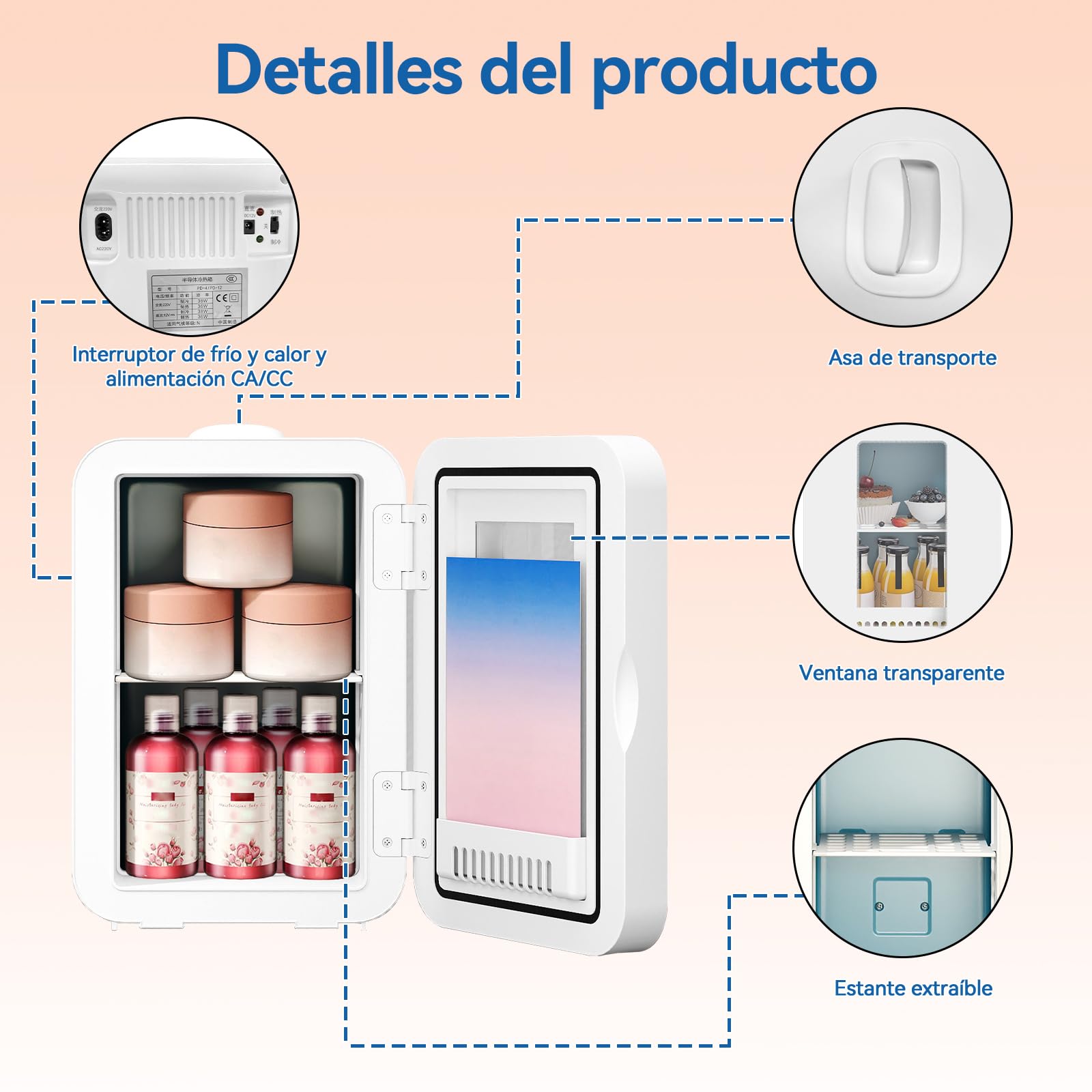 YU YUSING Nevera Pequeña 10L, Mini Nevera para Habitacion con Estante