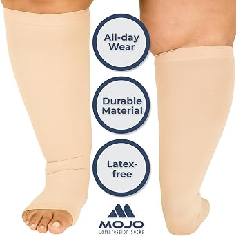 Mojo Toeless Compression Socks for Women and Men 20-30 mmHg Open Toe - AB211
