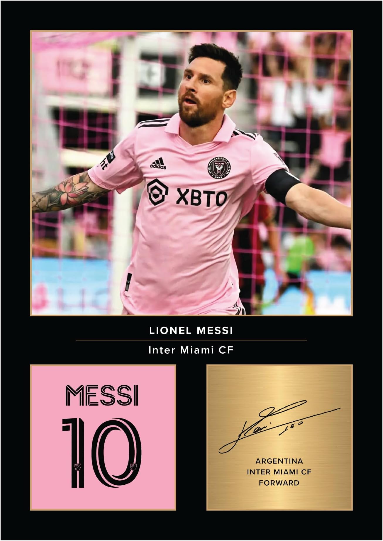 Icons Wall Art Lionel Messi Signed A4 Printed Photo Picture Display Gift For Miami and Argentina Fans Digitally Reproduced Signature Unframed