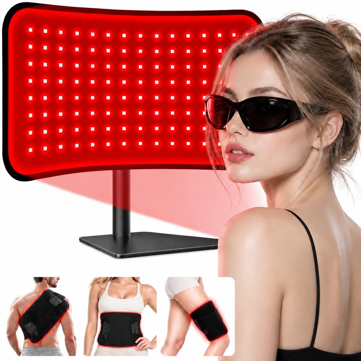 FlaoAito Red Light Therapy Panel with Belt
