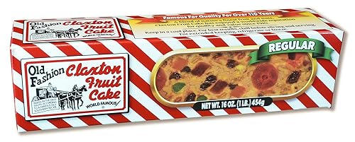 Claxton Fruit Cake - Receta regular de 1 libra - Empaquetada en un nuevo y exclusivo cartón Claxton