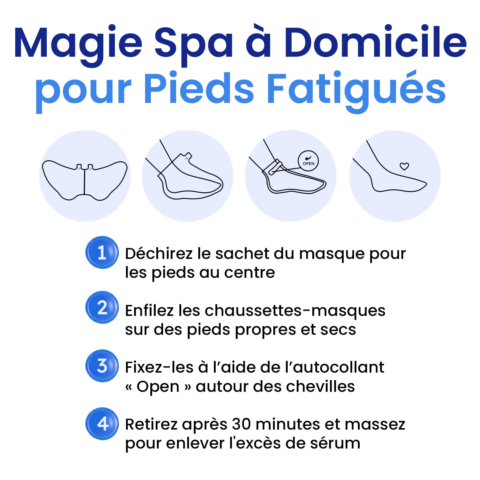 6 Paires Masque Pieds Hydratant à la Noix de Coco, pour Pieds Très Secs et Abîmés – Soin au Beurre de Karité, à l’Huile de Jojoba et à la Vitamine E, Foot Mask