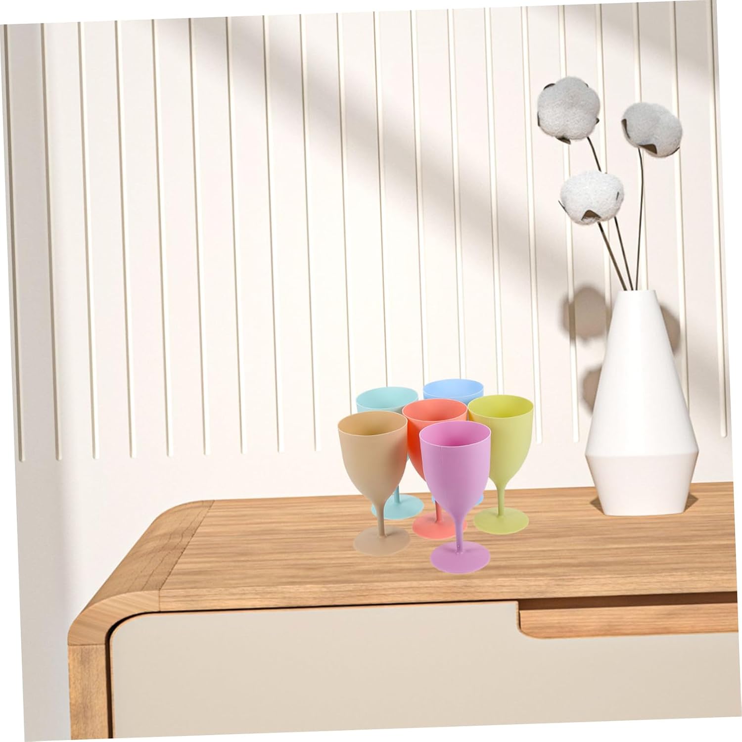 ULTECHNOVO 6pcs Macaron Drink Cup Coupe Glasses for Party Wedding Liquor Cocktail Juice Wedding Party Glass Goblets Multi-functional