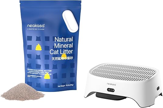 Neakasa 17.6 lbs Mineral Cat Litter with Airstep Bundle, 2-in-1 Litter Box Air Purifier & Cat Step