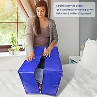 Vista 6 de BlissTotes Bolsas de mudanza, suministros de mudanza resistentes y bolsas de almacenamiento, bolsas de embalaje extragrandes, cajas con bolsillos