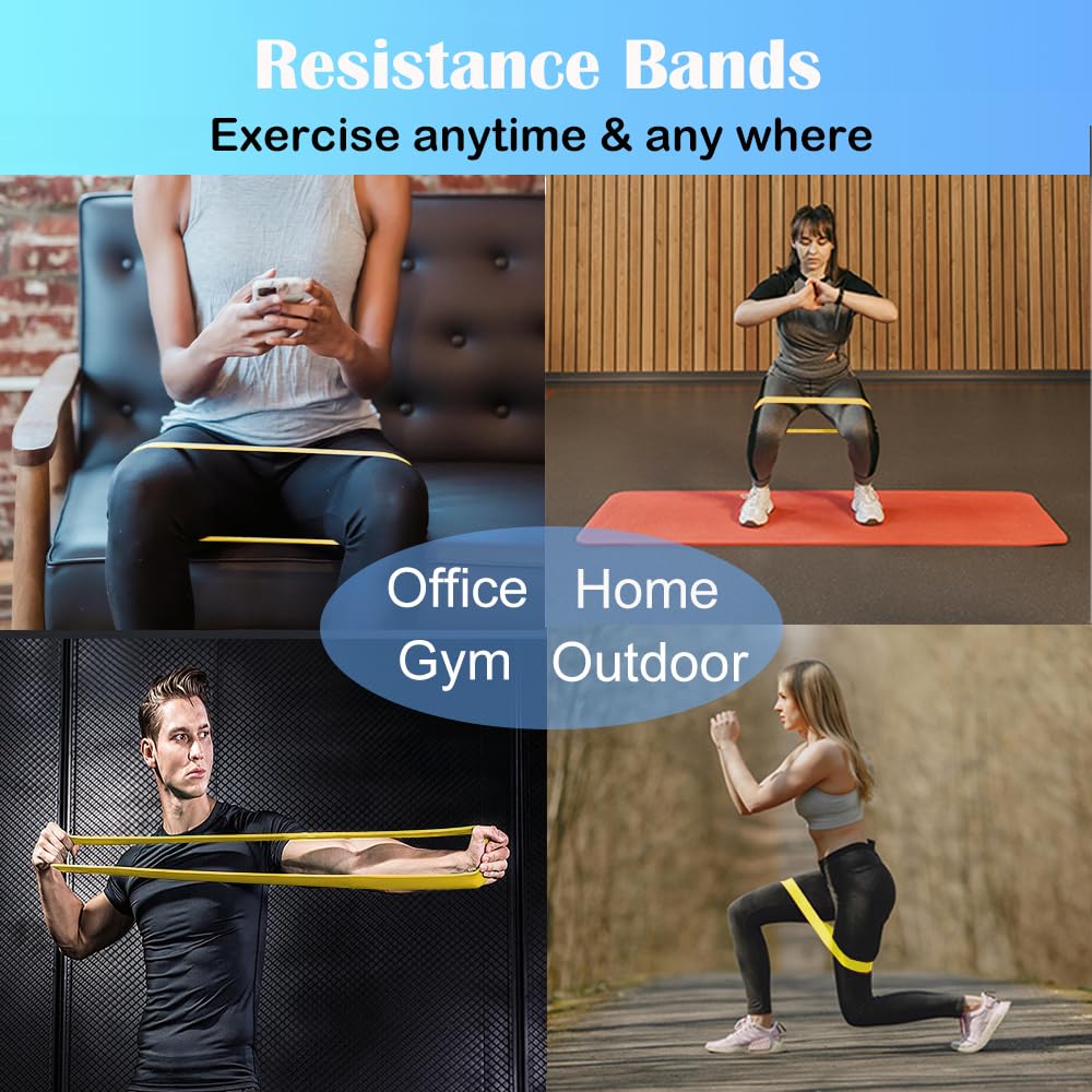 Resistance Bands for Working Out Booty Exercise Bands with 5 Resistance Levels Fit for Physical Therapy Fitness Strength Training Yoga Rehab Include Instruction Guide Assorted