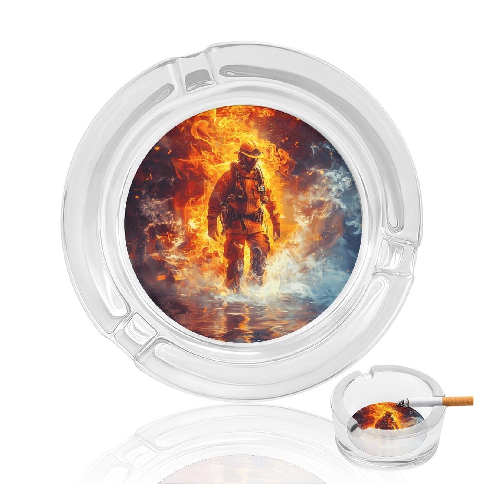 Amazon.com: Firefighter Fireman Flame Ashtray Portable Decorative