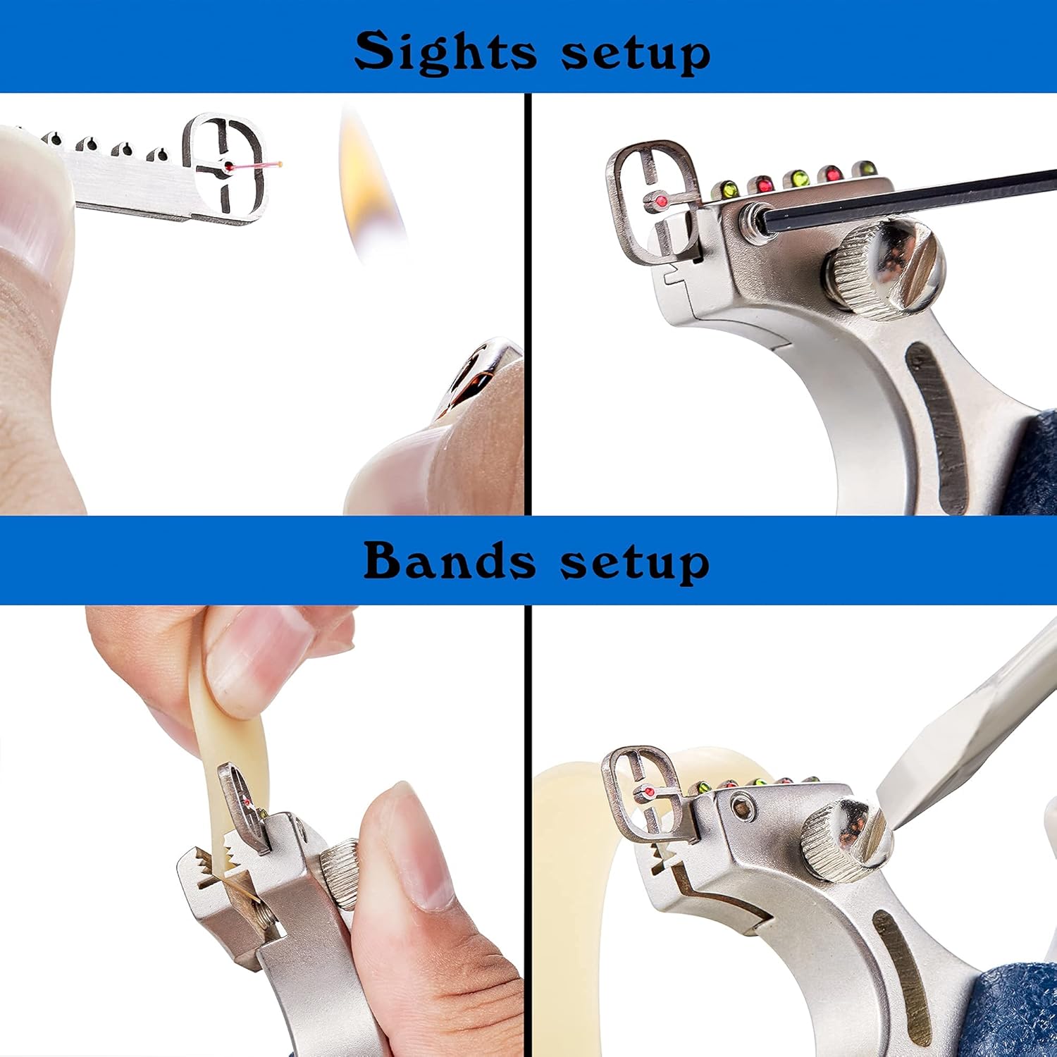 BigPong Slingshot, Professional Slingshots for Hunting and Shooting, Full Metal Structure Slingshots for Adult with 1.5mm Thick Rubber Bands. : Sports & Outdoors