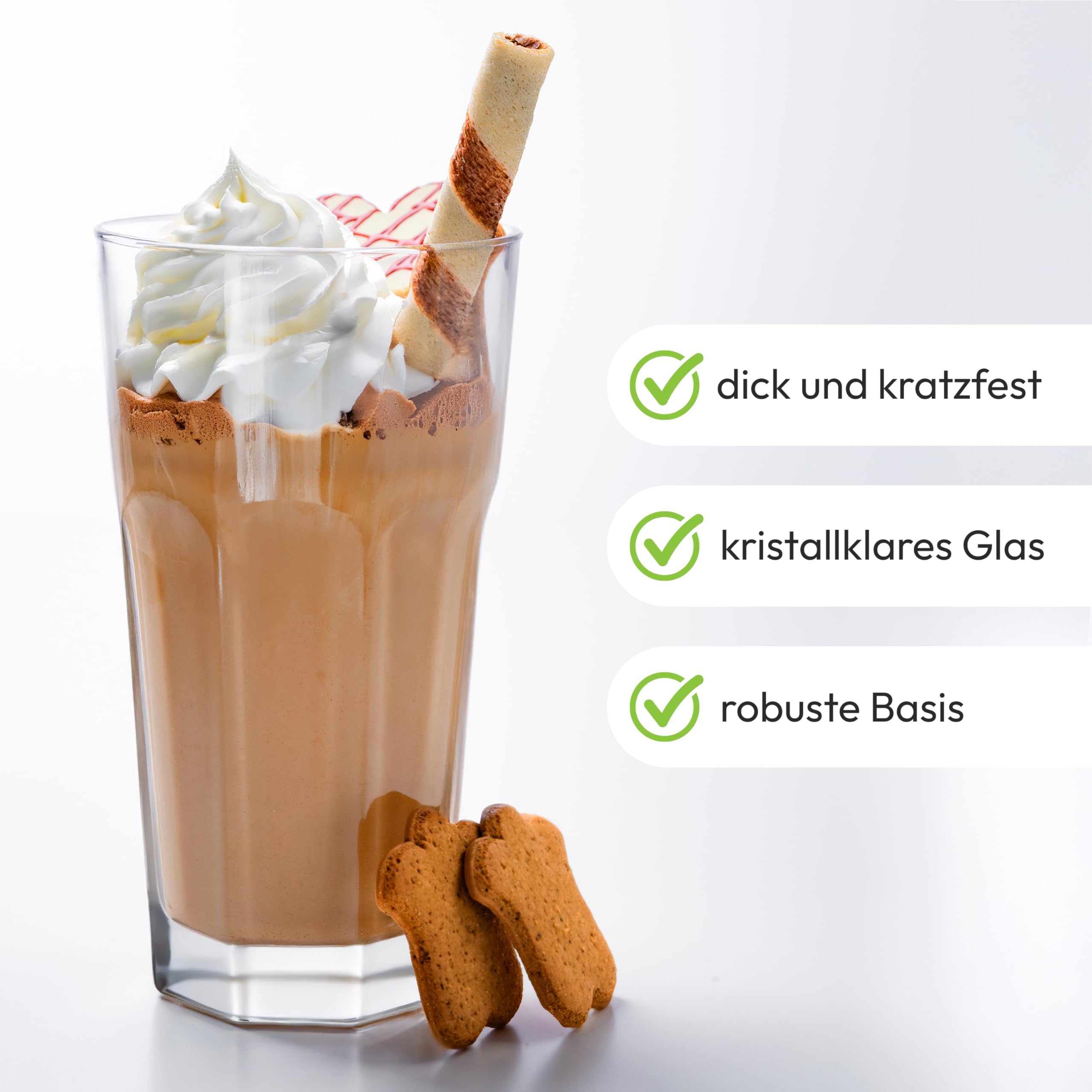 KONZEPT Gläser Set 12 teilig, Glas 270 ml, ideal als Trinkgläser, Wassergläser, Longdrinkgläser