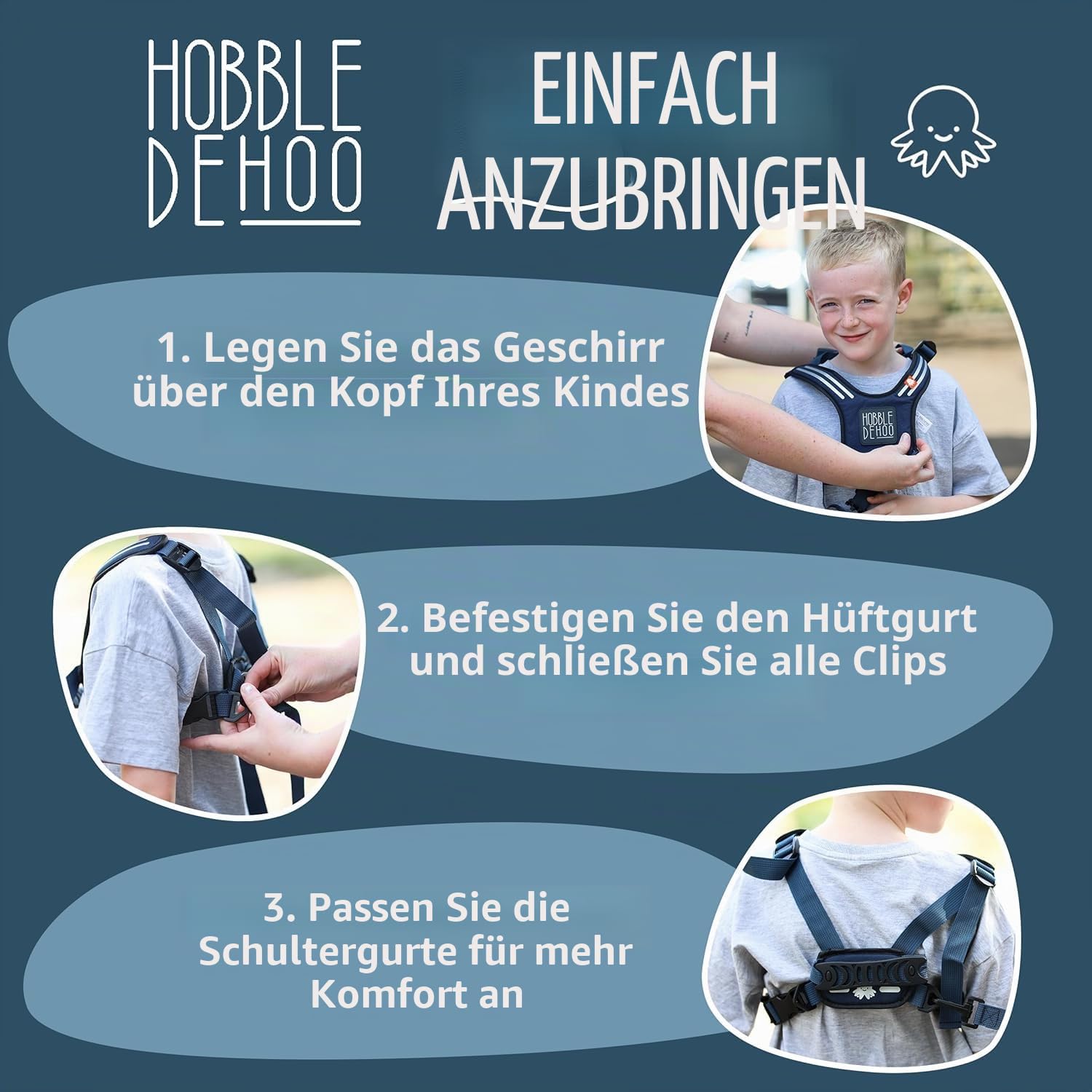 Hobbledehoo Active Kindergeschirr, sorgt für Sicherheit im Alltag und unterstützt das Sensibilisieren von Autismus, für Kleinkinder und Kinder im Alter von 2–7 Jahren